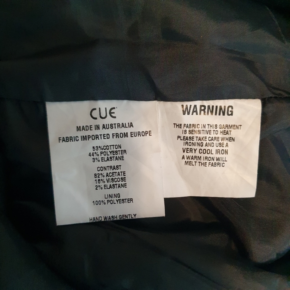 NWOT Cue  tuxedo midi pencil Dress Black Sze 8 sleeve Cotton slit office formal - Picture 9 of 10